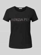 T-shirt met label met strass-steentjes