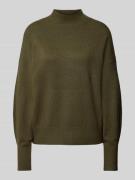 Relaxed fit gebreide pullover van een mix van katoen en wol met opstaa...