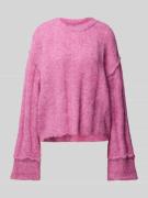 Loose fit gebreide pullover met wol en details op de zomen, model 'RUB...