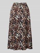 Relaxed fit midirok van puur katoen met luipaardprint