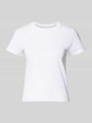 Loose fit T-shirt met geribde ronde hals