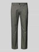 Shaped fit chino van katoenmix met riemlussen, model 'STIG SHAPED'