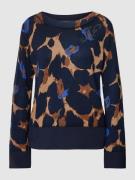 Gebreide pullover van viscosemix met all-over motief en applicatie