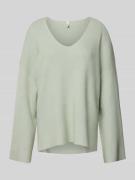 Relaxed fit gebreide pullover met viscose en hoge zijsplitten, model '...