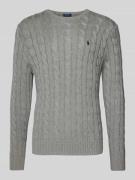 Gebreide pullover met ribboorden, model 'DRIVER'