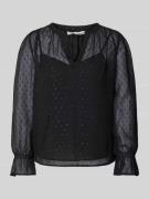 Regular fit blouse met siersteentjes, model 'ADDISON'