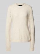 Regular fit gebreide pullover met wol en mouwen met ajourpatroon, mode...