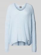 Oversized gebreide pullover met labelapplicatie, model 'THORA'