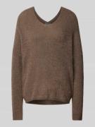 Oversized gebreide pullover met labelapplicatie, model 'THORA'