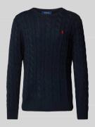 Gebreide pullover met ribboorden, model 'DRIVER'