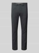 Slim fit stoffen broek met riemlussen, model 'MILES'