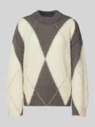 Gebreide pullover met ronde hals, model 'GWYNEIRAA ARGYLE'