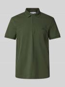 Poloshirt van viscose met labelpatch, model 'PIQUE'