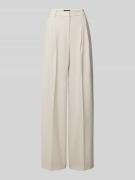 Wide leg stoffen broek met bandplooien, model 'ANNY'