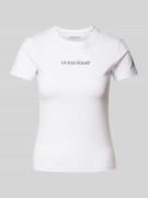 Slim fit T-shirt met labelprint