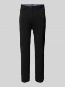 Tailored fit stoffen broek met riemlussen, model 'Mott'