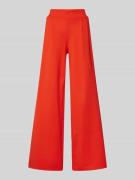 Wide leg stoffen broek met bandplooien, model 'KATE'