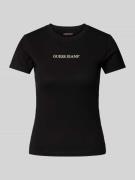 Slim fit T-shirt met labelprint