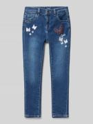 Skinny fit jeans met motiefstitchings