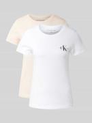 T-shirt met labelprint in een set van 2 stuks