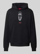 Hoodie met labelprint, model 'Dartchon'