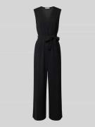 Relaxed fit jumpsuit met verstelbare hals met drukknoop