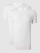 T-shirt met labeldetail in een set van 2 stuks, model 'Cotton Essentia...