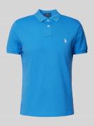 Custom slim fit poloshirt van puur katoen