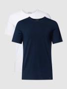 T-shirt met labeldetail in een set van 2 stuks, model 'Cotton Essentia...