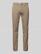 Slim fit chino in effen design, model 'NEW Miles'