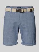 Slim fit bermuda met glencheck-motief