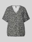 Loose fit blouseshirt van viscose met V-hals, model 'EASY'