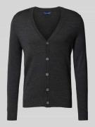 Slim fit cardigan van wolmix met V-hals