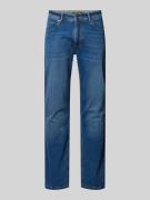 Straight fit jeans met contrastnaden van biologische katoenmix