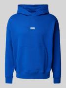 Hoodie met labelprint, model 'Nazardo'