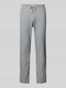 Regular fit sweatpants met structuurmotief