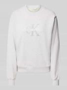 Sweatshirt met labeldetail, model 'CHENILLE'