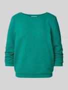 Shaped fit sweatshirt van biologische katoenmix met 3/4-mouwen en dobb...