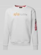 Sweatshirt met labelprint en ritszak