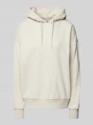 Hoodie met labelprint en viscose