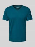 Regular fit T-shirt van puur katoen met V-hals