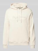 Hoodie met labelstitching, model 'New Nouvel'