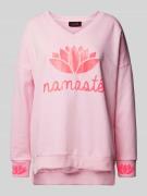 Oversized sweatshirt met ribboorden, model 'Namaste'