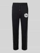 Regular fit sweatpants met labelprint