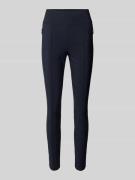 Skinny fit stoffen broek met vaste persplooien