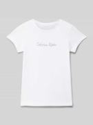 Slim fit T-shirt met labelprint