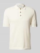 Regular fit poloshirt met broderie anglaise, model 'MOON'