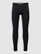 Legging met elastische band en labeldetail