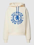 Hoodie met label- en motiefprint