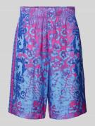 Sweatshorts van viscose met all-over motief